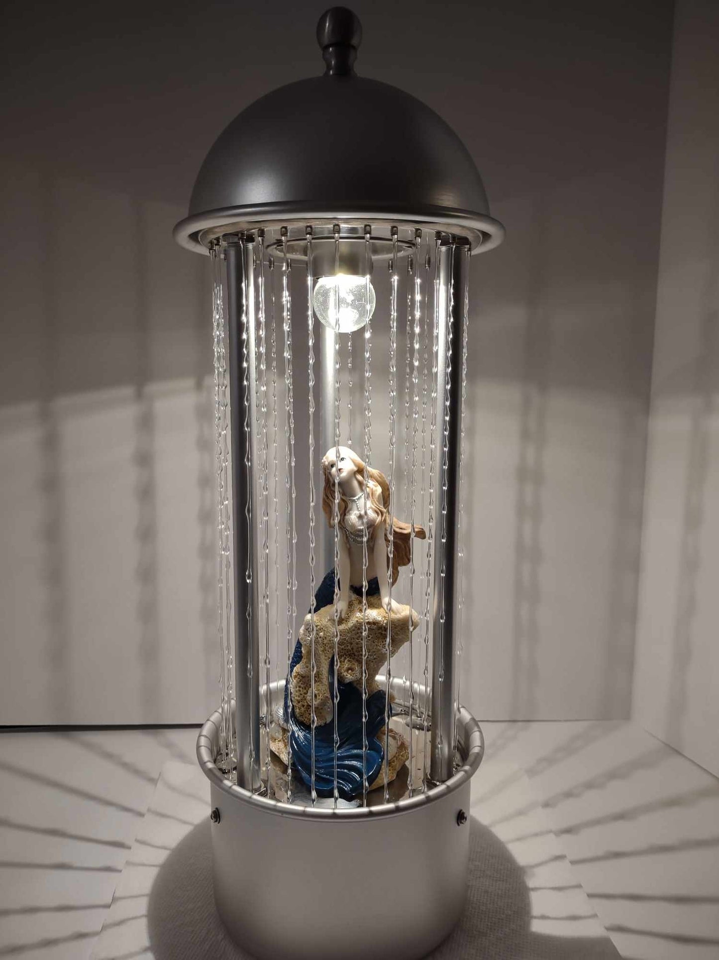 Miniature Modern Silver Rain Lamp