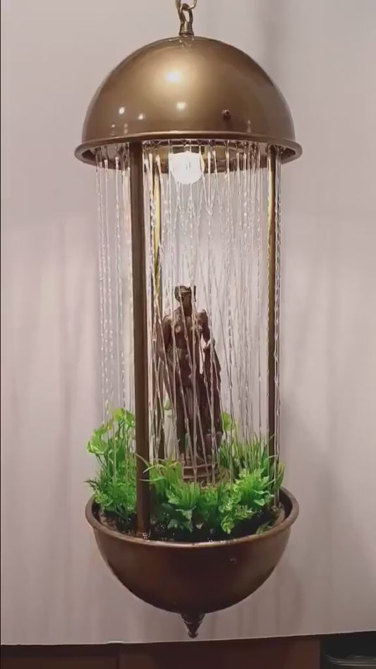 Vintage Hanging Swag Rain Oil Lamp